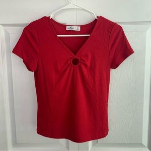 Hollister Red Crop Top with Ring Detail